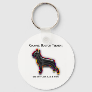 Coloured Boston Terrier Keychain