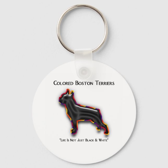 Coloured Boston Terrier Keychain (Front)