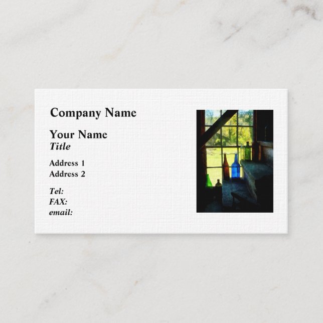 Coloured Bottles on Steps Business Card (Front)