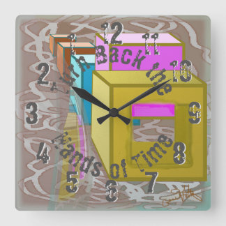 Coloured Boxes - Playful Backwards Wall Clock