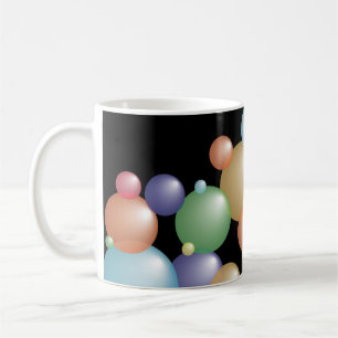 Coloured Bubbles Black Coffee Mug