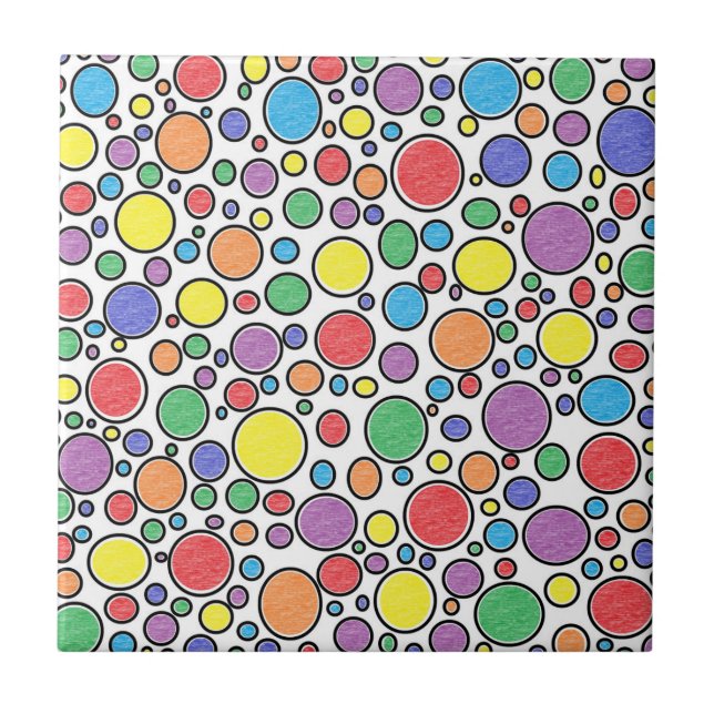 Coloured Bubbles Tile (Front)