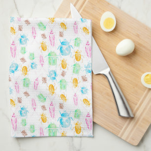 Coloured Bug Tea Towel