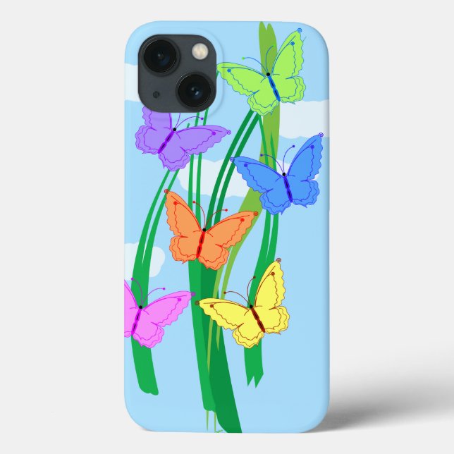 Coloured Butterflies and Sky Case-Mate iPhone Case (Back)