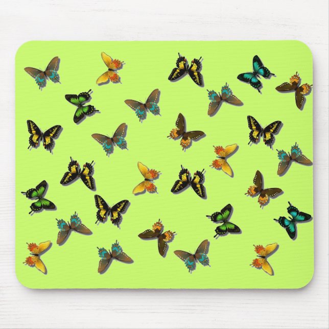 Coloured Butterflies Art Mouse Pad (Front)