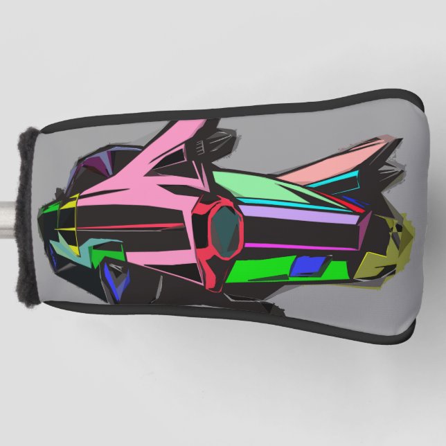 Coloured cadillac golf head cover (Front)