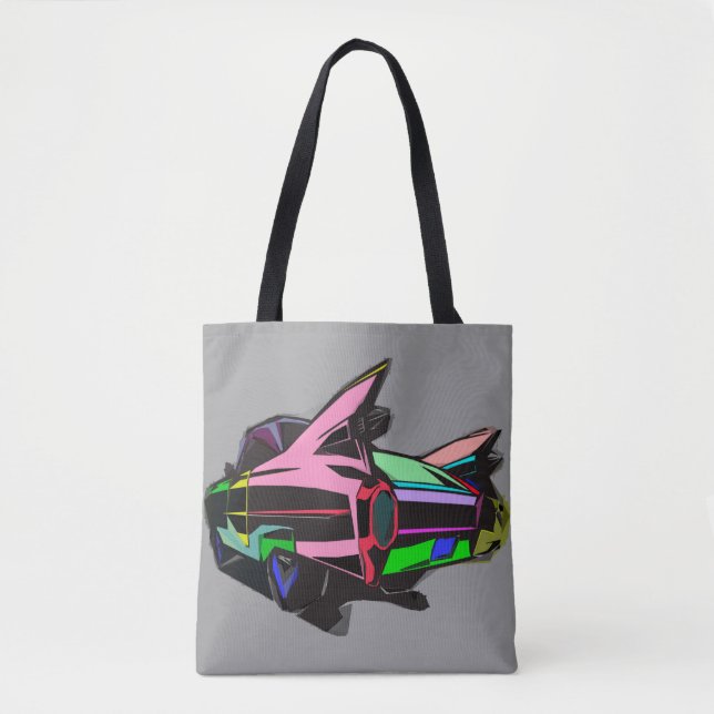 Coloured cadillac tote bag (Front)