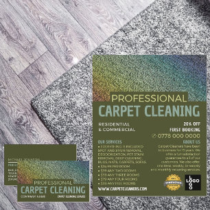 Coloured Carpet, Carpet Cleaner, Cleaning Service Flyer