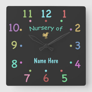 Coloured Chalk Custom Nursery Clock