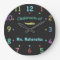 Coloured Chalk Custom Teacher Clock