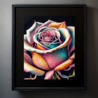 Coloured Chalk Drawing of a Rose II