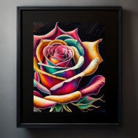 Coloured Chalk Drawing of a Rose