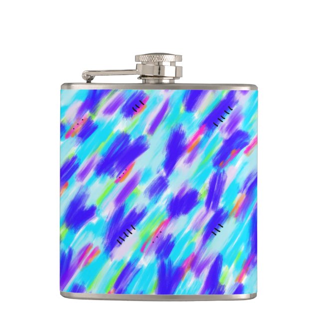 Coloured Chaos Hip Flask (Front)