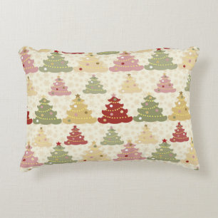 Coloured Christmas tree Accent Pillow