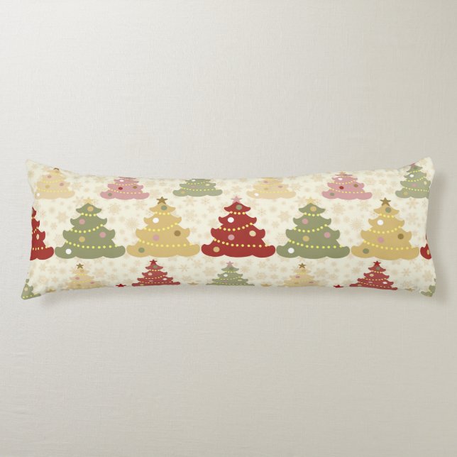 Coloured Christmas tree Body Pillow (Front)