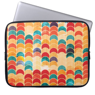 Coloured Circle: Grunge Seamless Pattern. Laptop Sleeve