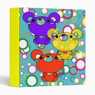 coloured circles and Cartoon Mice Avery Binder
