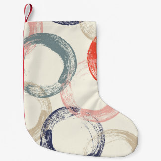 Coloured Circles Brush Texture Pattern Small Christmas Stocking