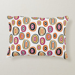 coloured circles, geometric abstract art accent pillow