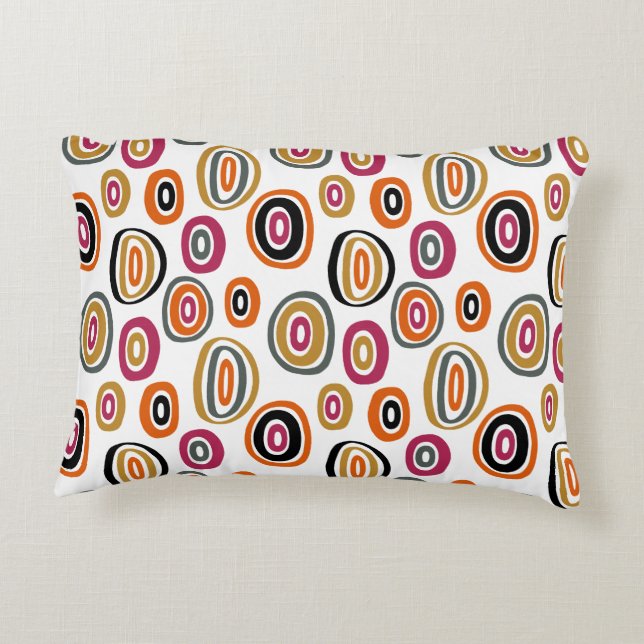  coloured circles, geometric abstract art  accent pillow (Back)