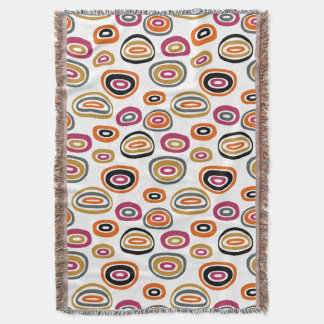 coloured circles, geometric abstract art throw blanket