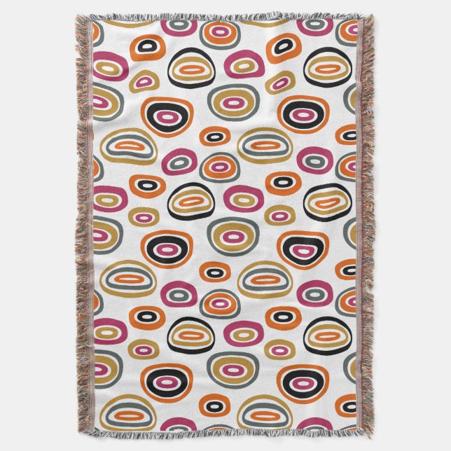  coloured circles, geometric abstract art  throw blanket (Front Vertical)