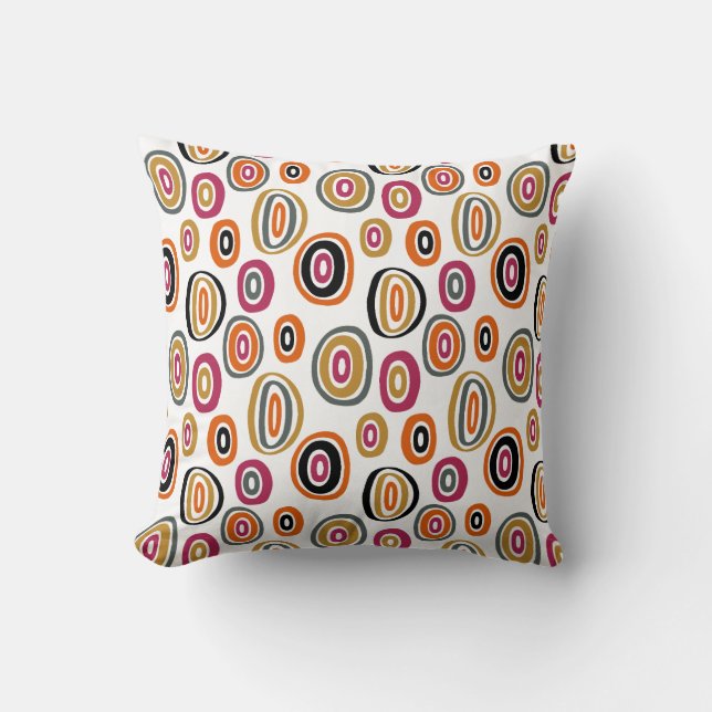  coloured circles, geometric abstract art  throw pillow (Front)