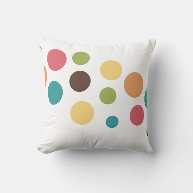Coloured Circles Throw Pillow (Front)