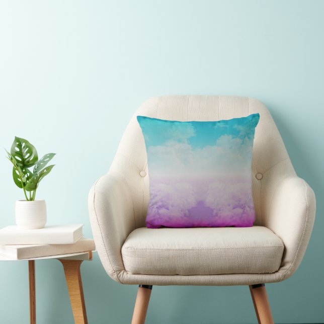 Coloured Clouds Throw Pillow (Chair)