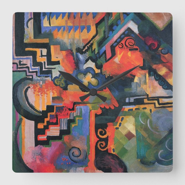 “Coloured Composition” Art wall clock (Front)