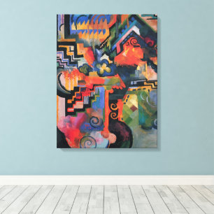 Coloured Composition by August Macke, Vintage Art Canvas Print