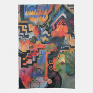Coloured Composition by August Macke, Vintage Art Kitchen Towel
