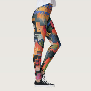 Coloured Composition by August Macke, Vintage Art Leggings