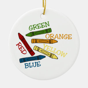 Coloured Crayons Ceramic Ornament