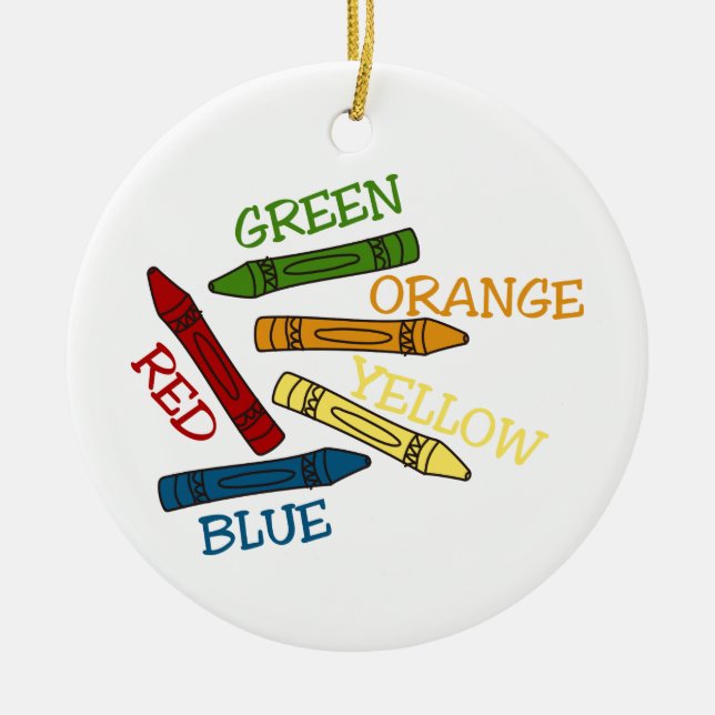 Coloured Crayons Ceramic Ornament (Front)