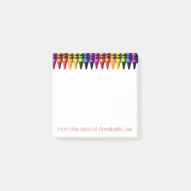 Coloured Crayons Watercolor Post-it Notes (Front)