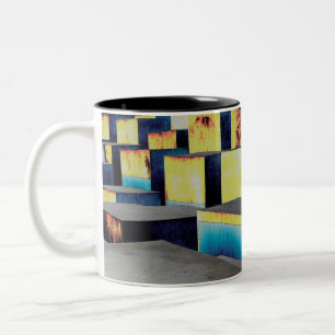 Coloured cubes Two-Tone coffee mug
