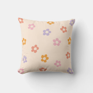 Coloured Daisy Pattern Cute Modern Throw Pillow