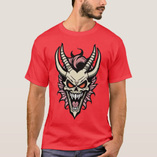 Coloured Demon Face toon T-Shirt