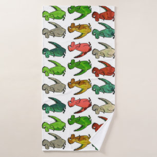 Coloured Dinosaurs Bath Towel