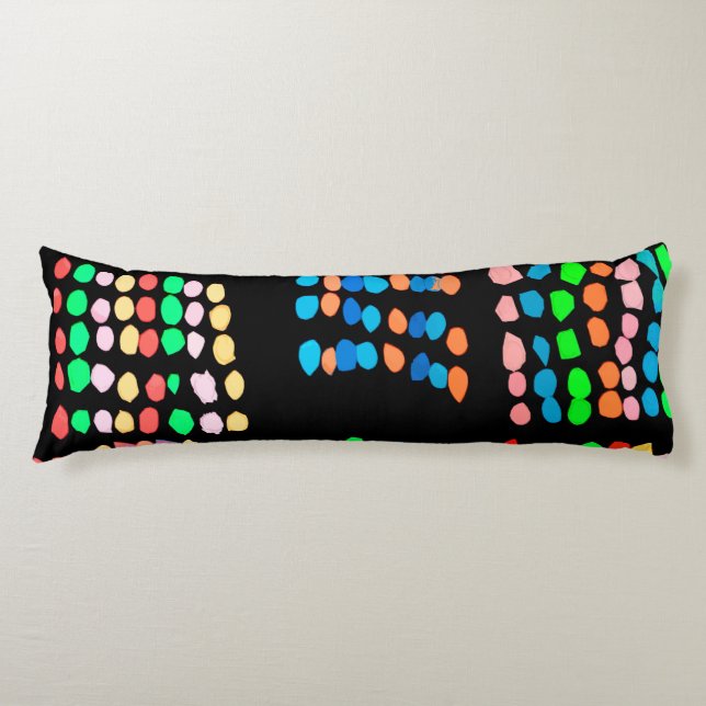 Coloured dots body pillow (Front)