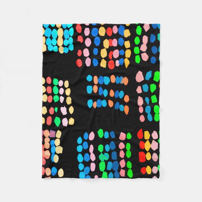 Coloured dots fleece blanket (Front)