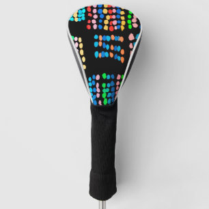 Coloured dots golf head cover