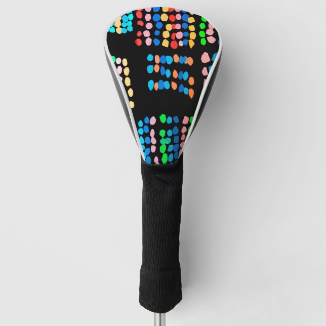 Coloured dots golf head cover (Front)
