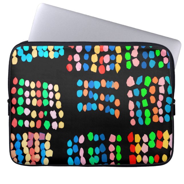 Coloured dots laptop sleeve (Front)