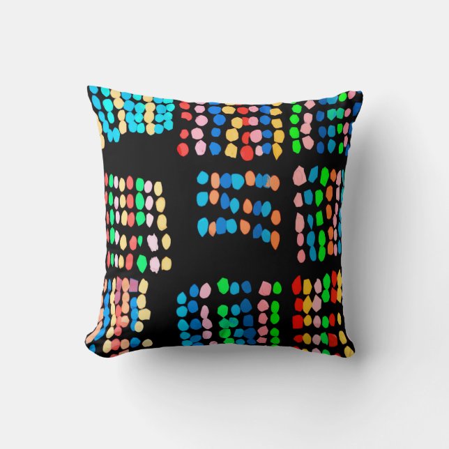 Coloured dots throw pillow (Front)