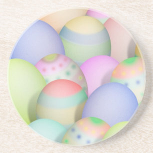 Coloured Easter Eggs Background Coaster