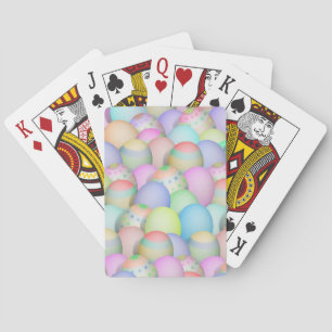 Coloured Easter Eggs Background Playing Cards