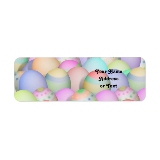 Coloured Easter Eggs Background Return Address Label