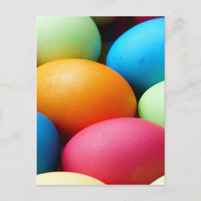 Coloured Easter Eggs, dyed, colourful Holiday Postcard (Front)